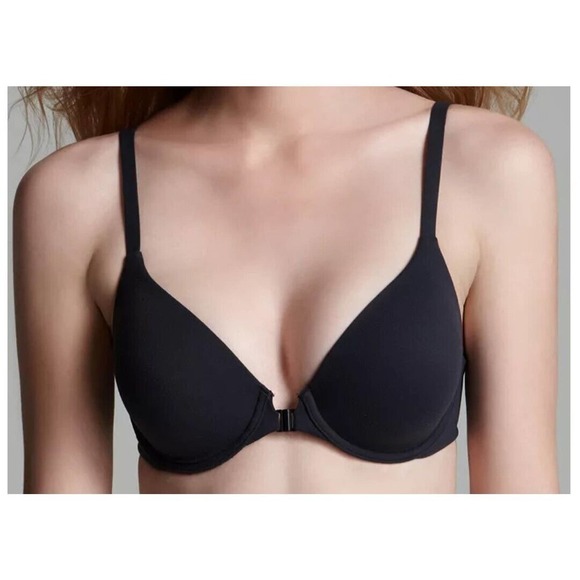 Wacoal Bra 34DD Black How Perfect Smoothing Contour Underwire Front Closure NEW - Picture 1 of 5